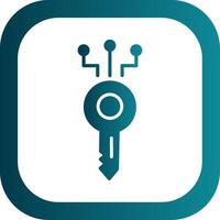 Digital Key Glyph Gradient Corner Icon vector