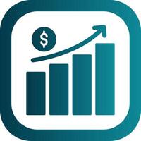 Money Growth Glyph Gradient Corner Icon vector