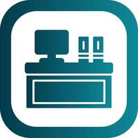 Desk Glyph Gradient Corner Icon vector