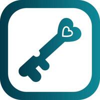 Love Key Glyph Gradient Corner Icon vector