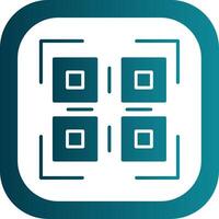 Qr Code Glyph Gradient Corner Icon vector