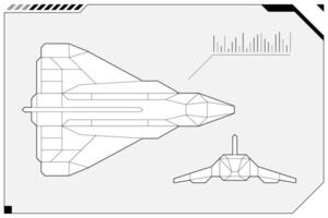 hud futurista nave estelar esquema en astronave cabina Radar tablero controlar panel. astronave estructura metálica en fui cabeza arriba mostrar. mando centrar ui pantalla. gui ciencia fi Hola tecnología digital lanzadera marco. eps vector