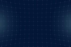 VR HUD futuristic interface voluminous square grid. Line and dot head up display blue pattern. Digital UI screen convex mesh. GUI digital hi tech visor backdrop template. FUI Sci Fi dashboard display vector