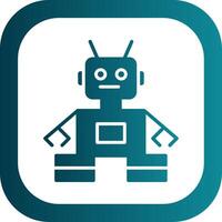 Robot Glyph Gradient Corner Icon vector