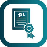 Certificate Glyph Gradient Corner Icon vector