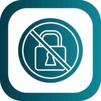 Prohibited Sign Glyph Gradient Corner Icon vector