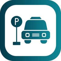 Parking Area Glyph Gradient Corner Icon vector