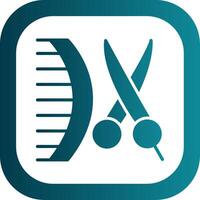 Barbershop Glyph Gradient Corner Icon vector