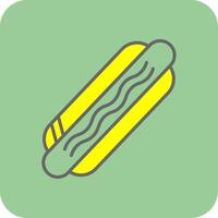 Hot Dog Glyph Gradient Corner Icon vector