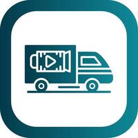 Lorry Glyph Gradient Corner Icon vector