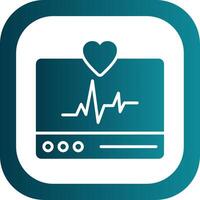 ECG Monitor Glyph Gradient Corner Icon vector