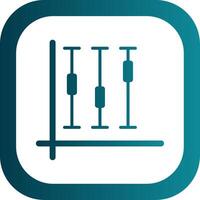 Box Plot Glyph Gradient Corner Icon vector