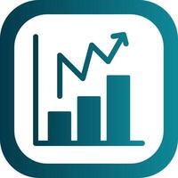 Statistical Chart Glyph Gradient Corner Icon vector