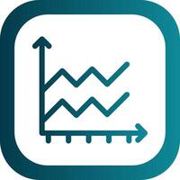 Area Graph Glyph Gradient Corner Icon vector