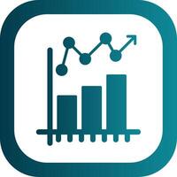 Statistical Chart Glyph Gradient Corner Icon vector