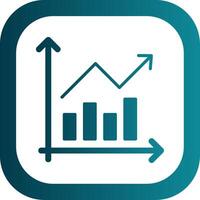 Bar Chart Glyph Gradient Corner Icon vector