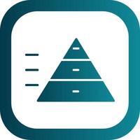 Pyramid Chart Glyph Gradient Corner Icon vector