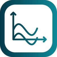 Wave Chart Glyph Gradient Corner Icon vector