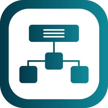 jerárquico estructura glifo degradado esquina icono vector