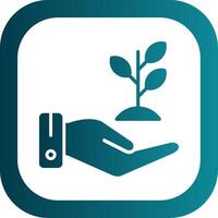 Hand Sprout Glyph Gradient Corner Icon vector