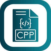 Cpp Glyph Gradient Corner Icon vector