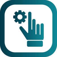 Hand Setting Glyph Gradient Corner Icon vector