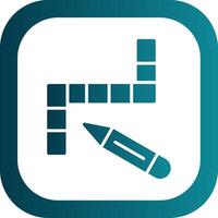 Crossword Glyph Gradient Corner Icon vector