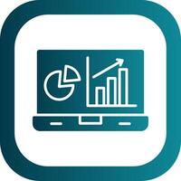 Analytics Glyph Gradient Corner Icon vector