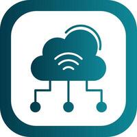 Cloud Computing Glyph Gradient Corner Icon vector