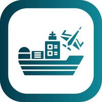 Ship Glyph Gradient Corner Icon vector