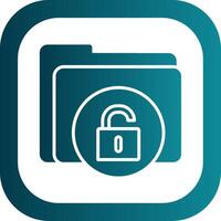 Unsecure Folder Glyph Gradient Corner Icon vector