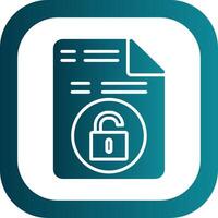 Unsecure File Glyph Gradient Corner Icon vector