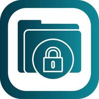 Secure Folder Glyph Gradient Corner Icon vector