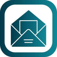 Envelope Glyph Gradient Corner Icon vector