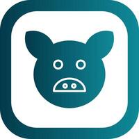 Pig Glyph Gradient Corner Icon vector