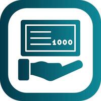 Cheque Glyph Gradient Corner Icon vector