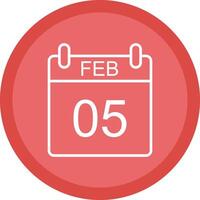 February Line Multi Circle Icon vector