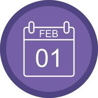 February Line Multi Circle Icon vector