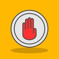 Stop Hand Filled Shadow Icon vector