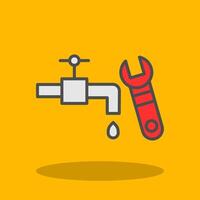 Plumbing Filled Shadow Icon vector