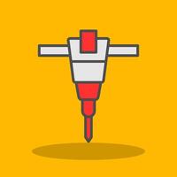 Jackhammer Filled Shadow Icon vector