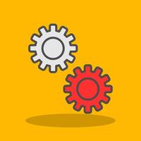 Cogwheel Filled Shadow Icon vector