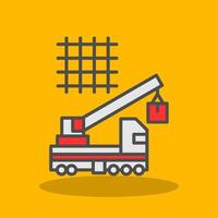 Crane Lifting Filled Shadow Icon vector