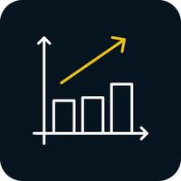 Growth Line Yellow White Icon vector