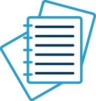 Notes Line Blue Two Color Icon vector