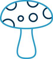 Mushroom Line Blue Two Color Icon vector