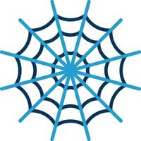 Spider Web Line Blue Two Color Icon vector