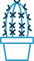 Cactus Line Blue Two Color Icon vector