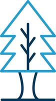 Tree Line Blue Two Color Icon vector