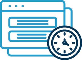 Tasks Line Blue Two Color Icon vector